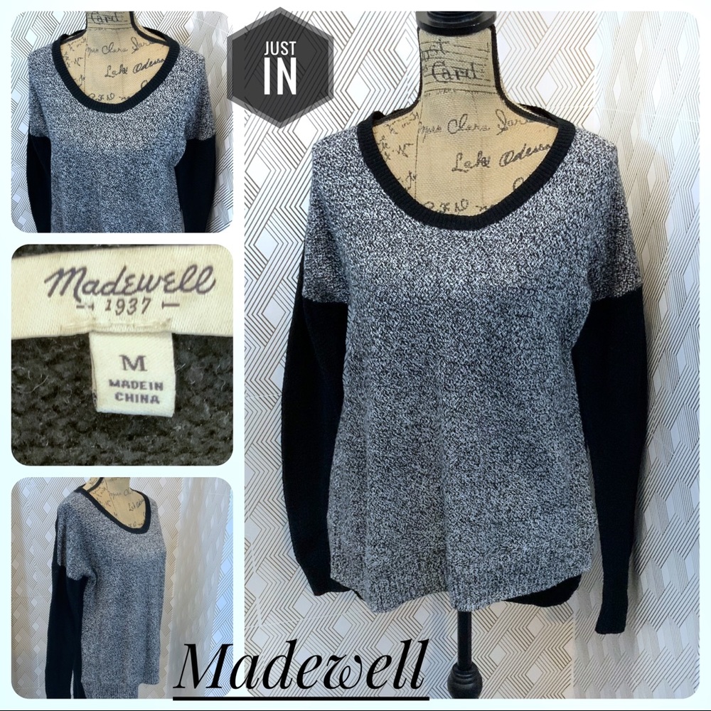 Madewell Chronicle Texture Colorblock Sweater Siz… - image 1